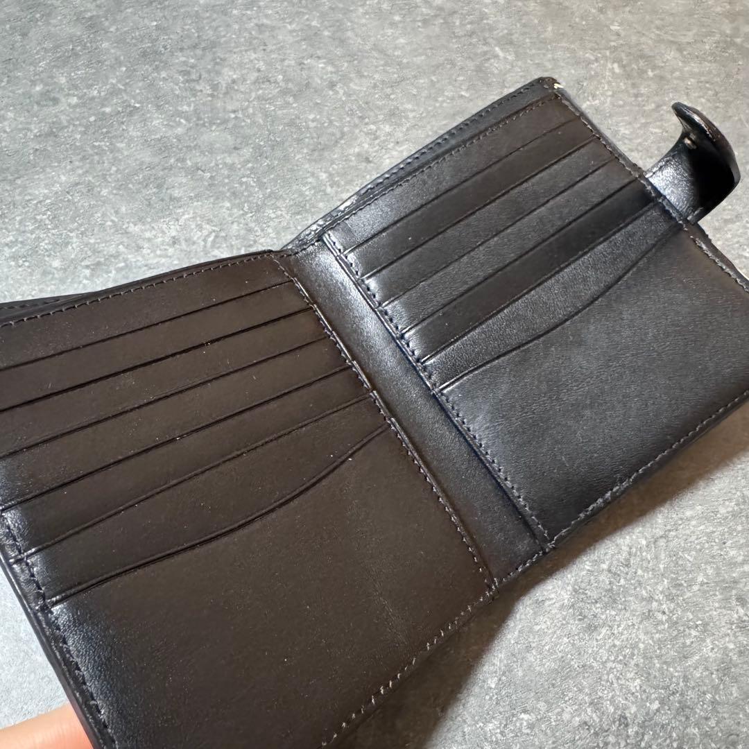 ラルフローレン 馬具装飾柄 キャンバス レザー 2つ折財布 金具 総柄