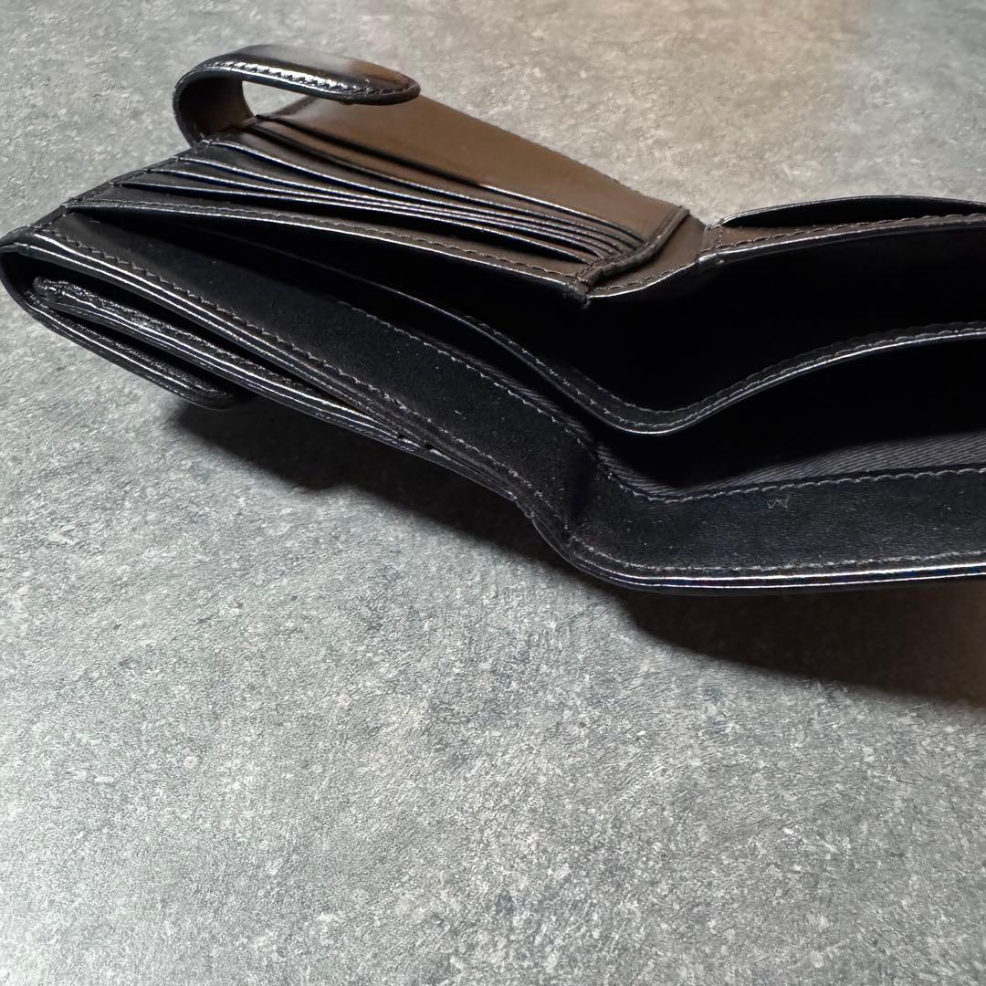 ラルフローレン 馬具装飾柄 キャンバス レザー 2つ折財布 金具 総柄