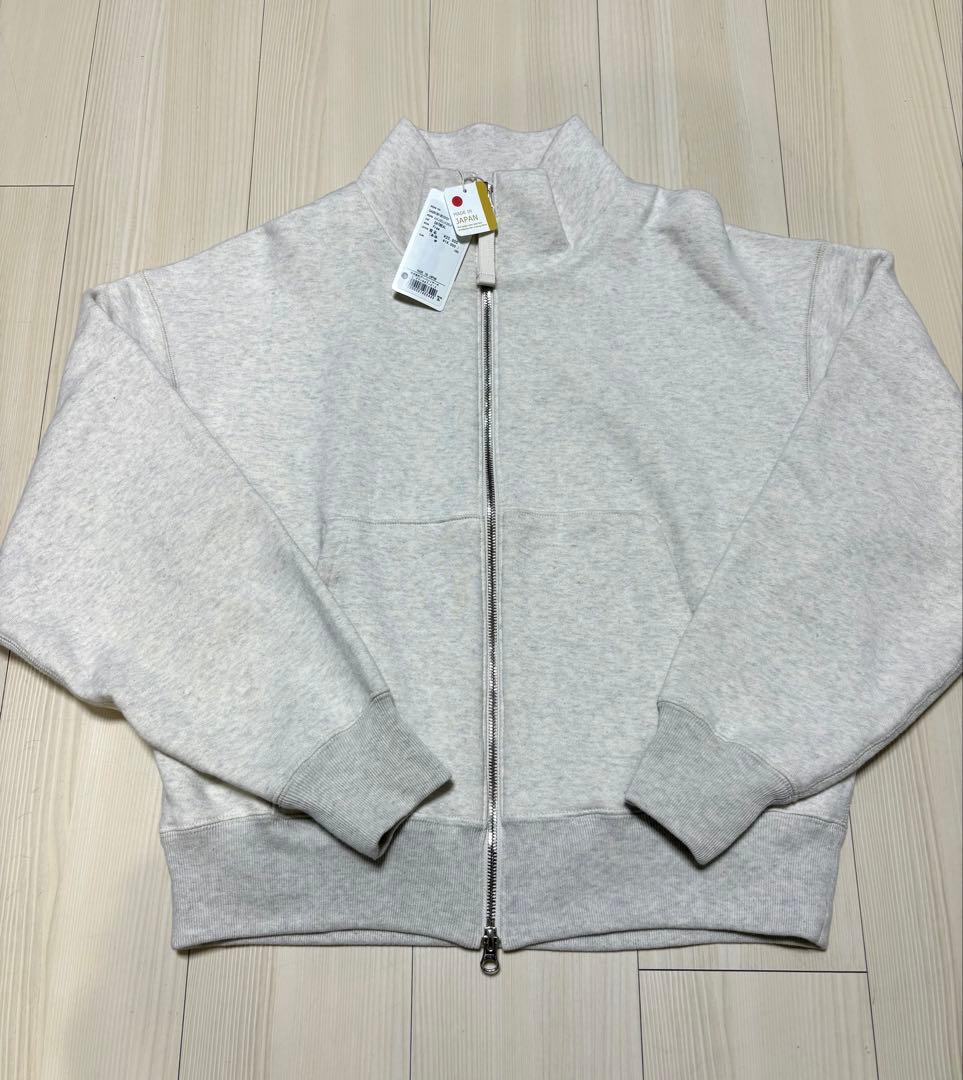 【新品タグ付き】コットンスウェットスタンドジップ　オートミール