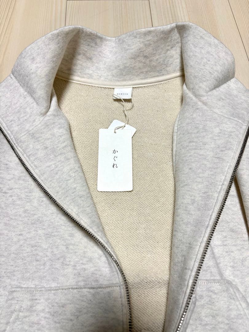 【新品タグ付き】コットンスウェットスタンドジップ　オートミール