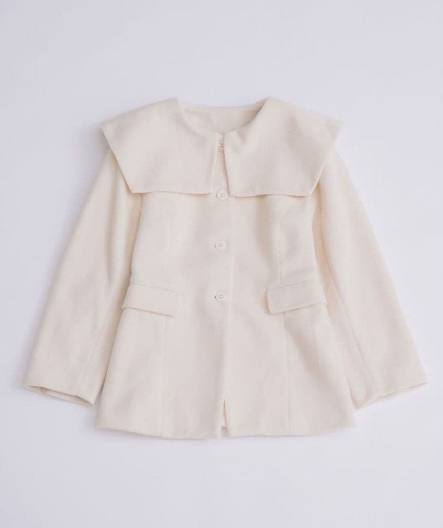 【GIUNON】ビッグカラーコート アイボリー