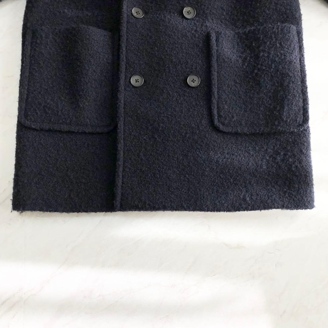 未使用級❤️24AW ブークレーボンディング ダブルブレストコート　ネイビー