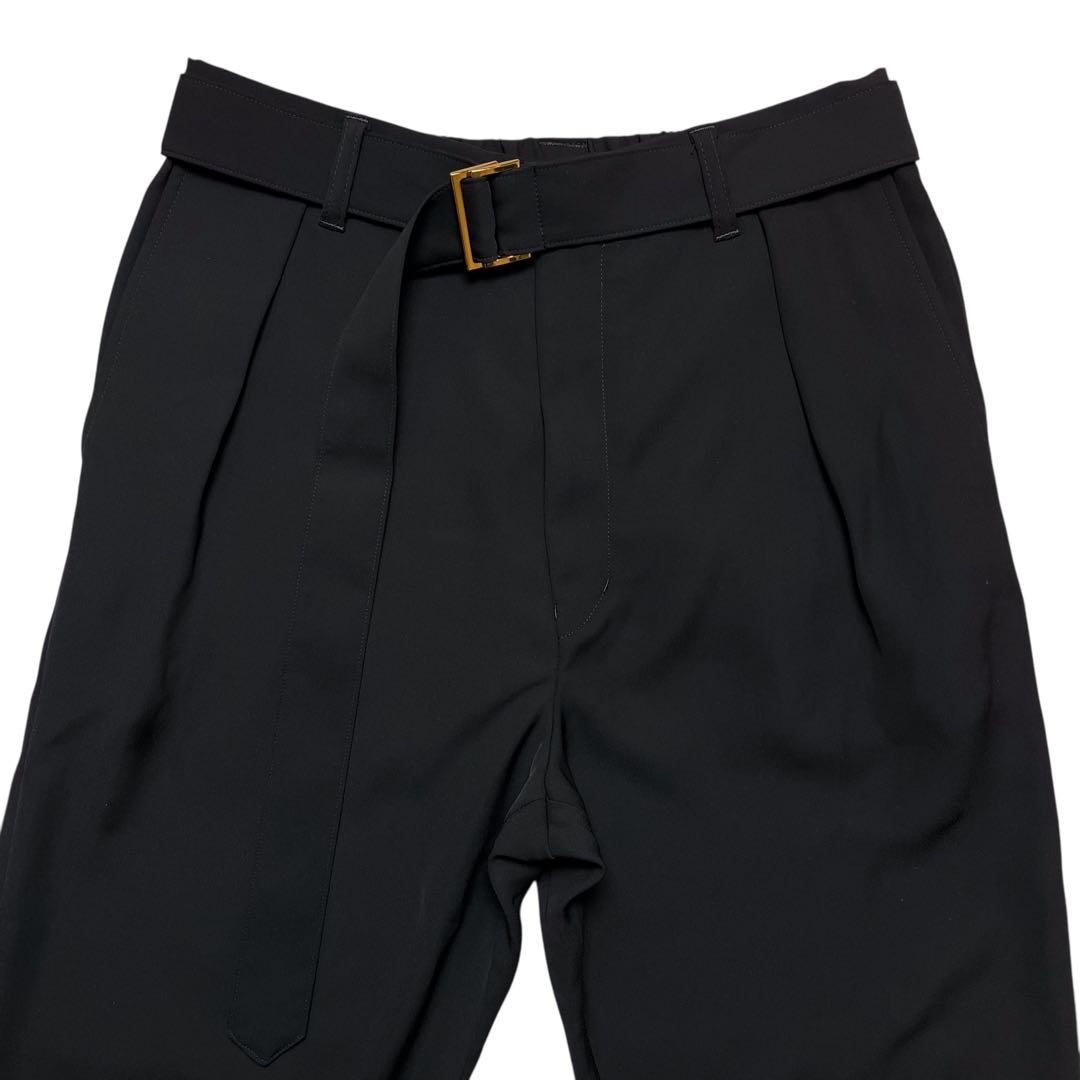 未使用級【CULLNI】25ss ベルト付き 1タック パンツ スラックス L