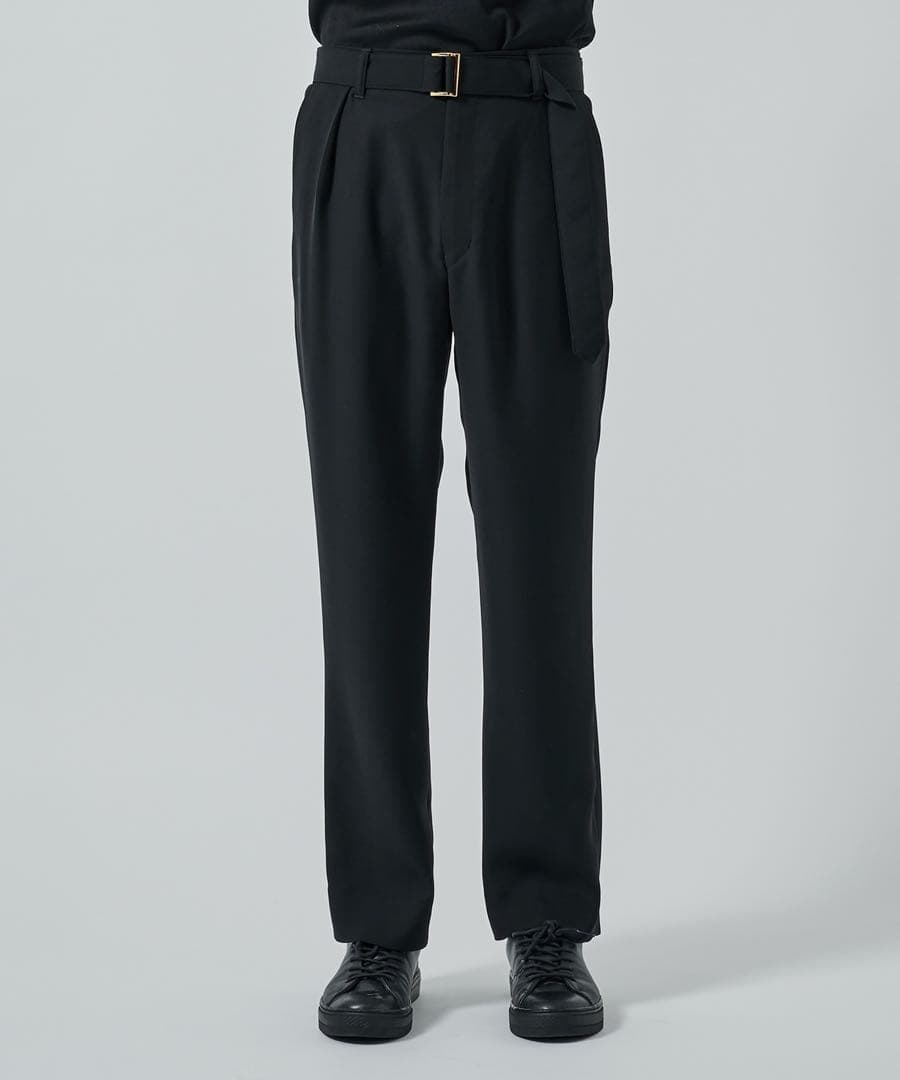 未使用級【CULLNI】25ss ベルト付き 1タック パンツ スラックス L