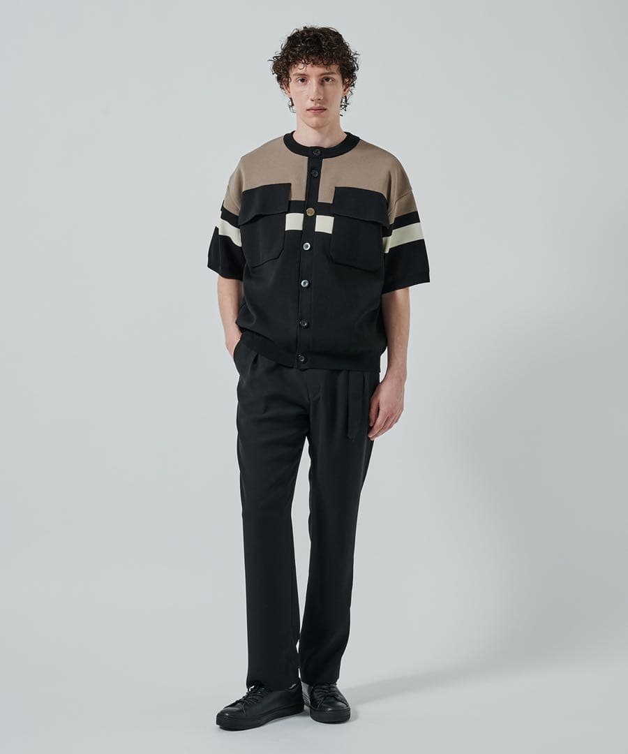 未使用級【CULLNI】25ss ベルト付き 1タック パンツ スラックス L