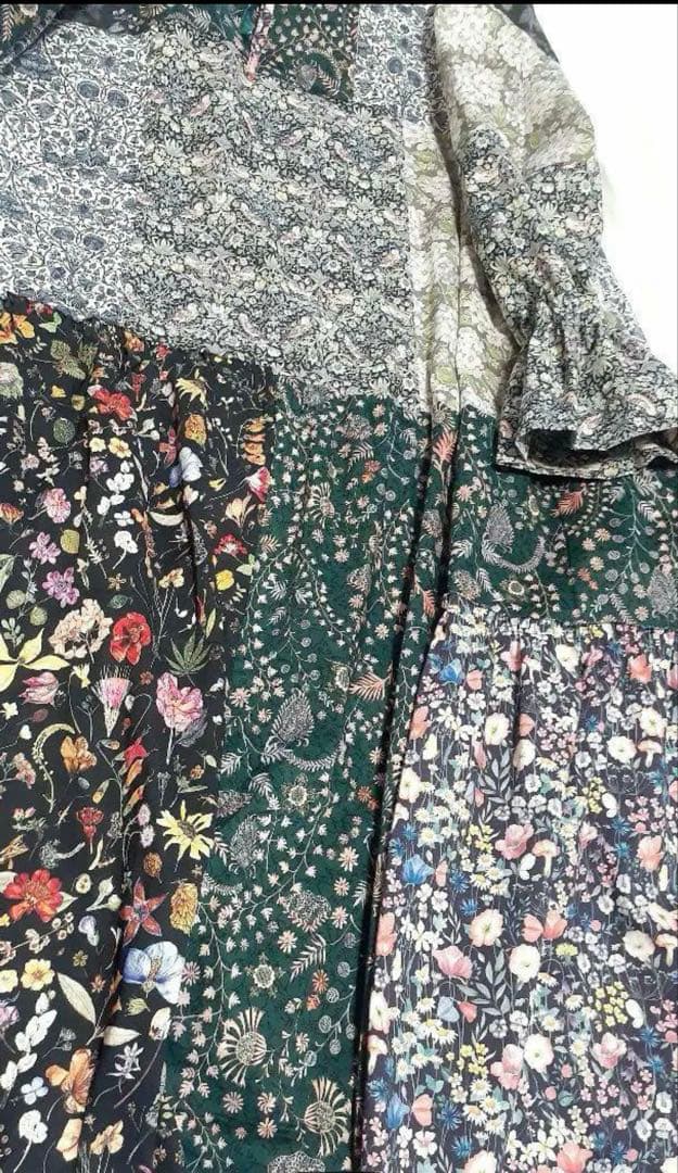 【春秋】リバティ パッチワークワンピース 【ハンドメイド】