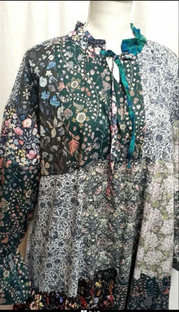 【春秋】リバティ パッチワークワンピース 【ハンドメイド】