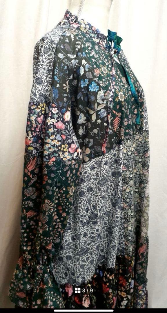 【春秋】リバティ パッチワークワンピース 【ハンドメイド】