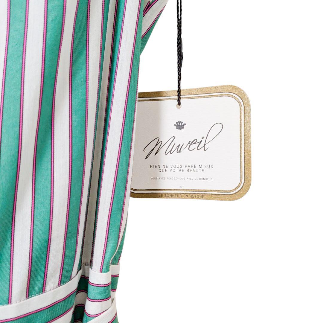 新品未使用 ミュベール MUVEIL オールインワン ストライプ リボン M