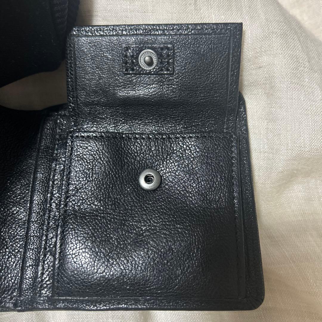 【美品】DIESEL ディーゼル 二つ折り財布 レザー ブラック 箱付き