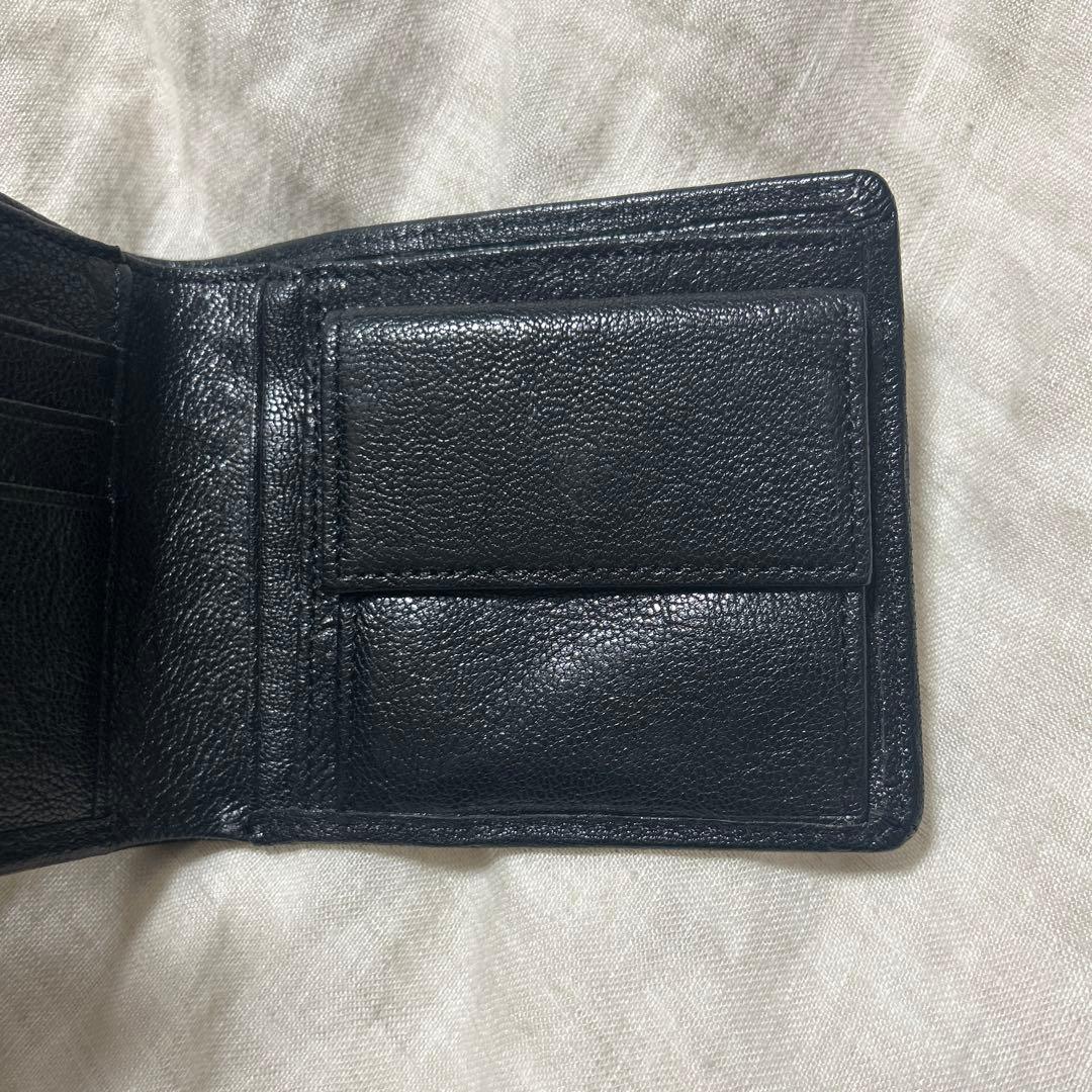 【美品】DIESEL ディーゼル 二つ折り財布 レザー ブラック 箱付き