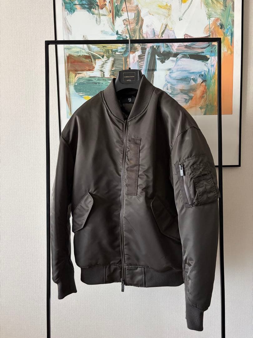 ジルサンダー+j ハイブリッドダウンオーバーサイズMA-1 /カーキ/サイズM