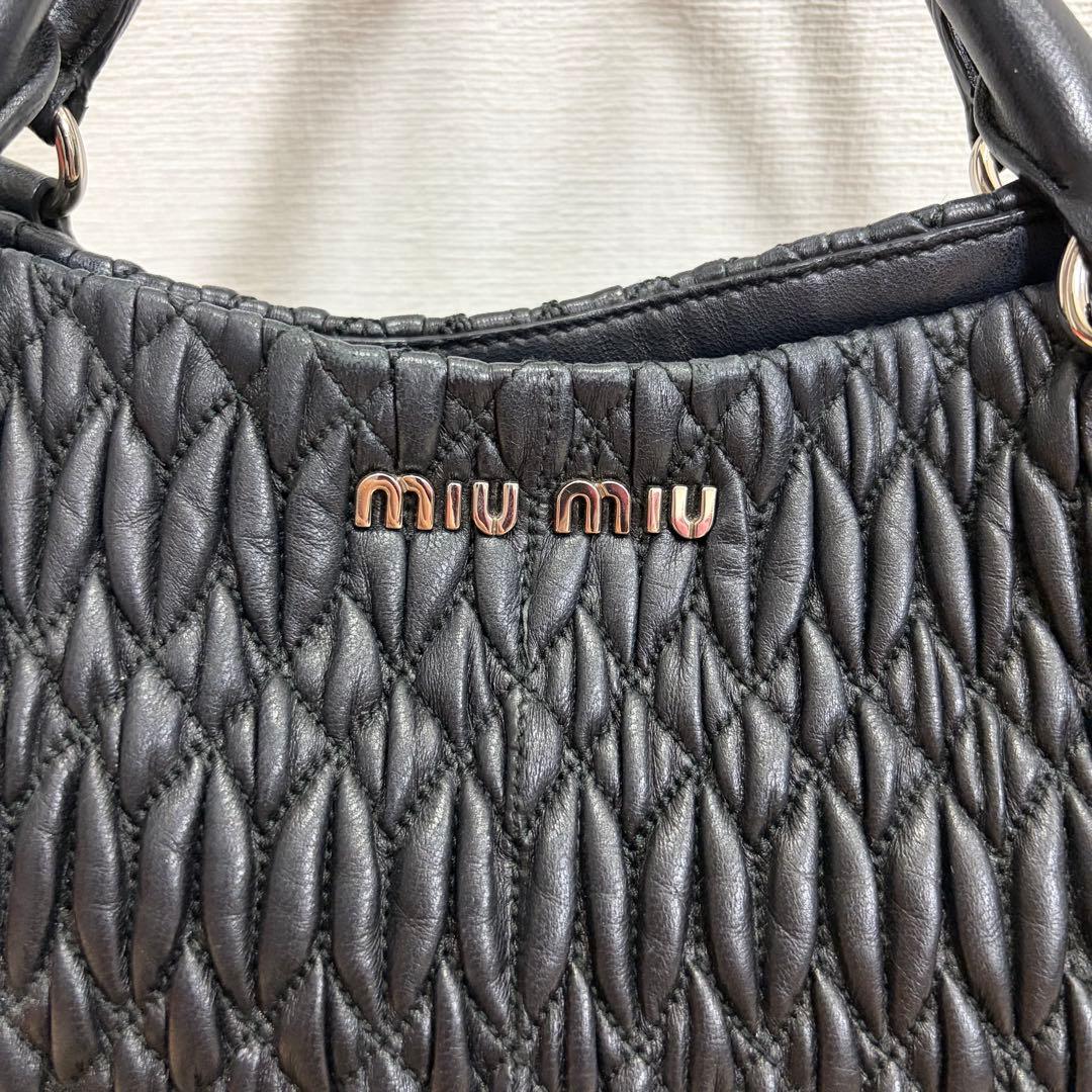 miumiu マテラッセ ナッパレザー クリスタル ブラック 付属品あり