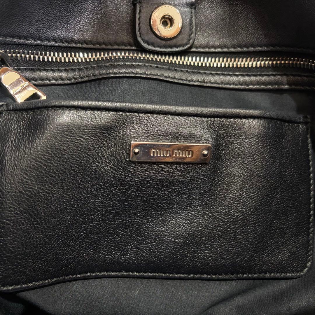 miumiu マテラッセ ナッパレザー クリスタル ブラック 付属品あり