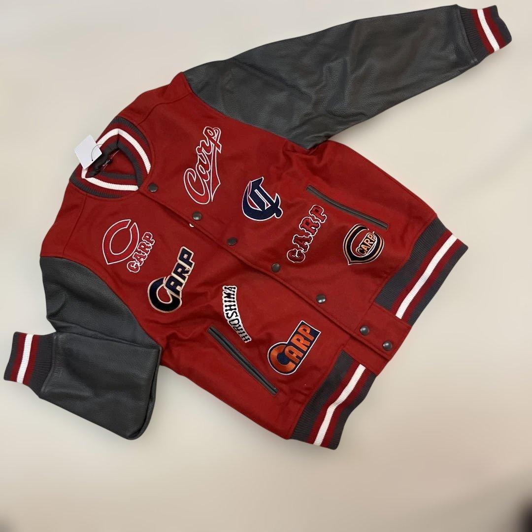 Carp 広島カープ　本革スタジアムジャンパー　M おまけ付き