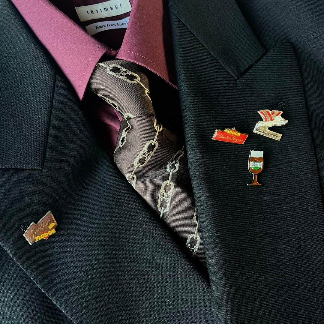 豪華5点セット✨極上ダブルセットアップスーツCELINEネクタイ ピンズ付き