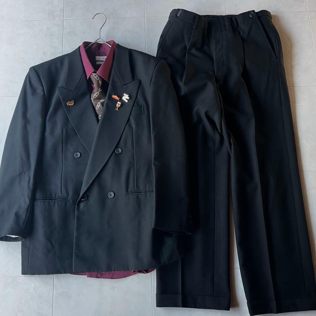 豪華5点セット✨極上ダブルセットアップスーツCELINEネクタイ ピンズ付き