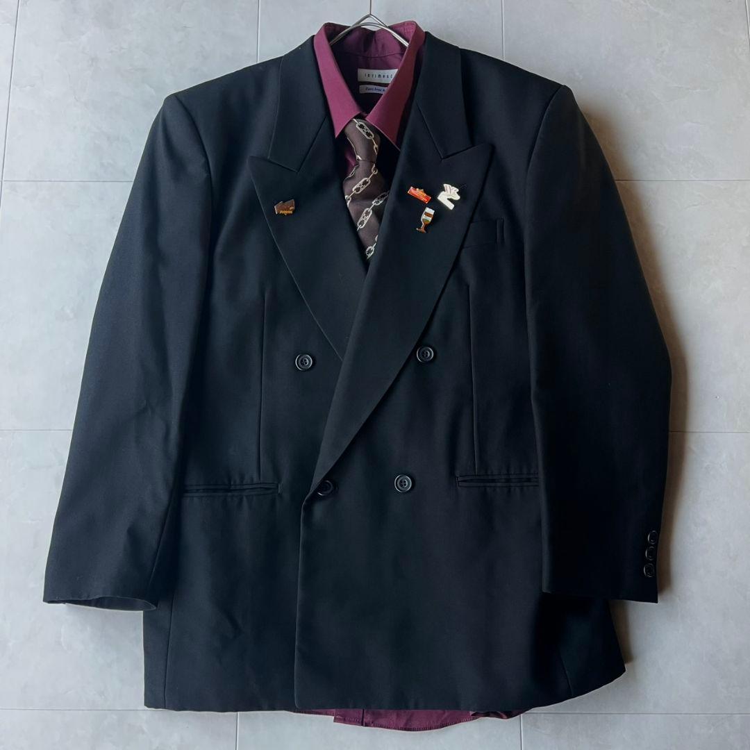 豪華5点セット✨極上ダブルセットアップスーツCELINEネクタイ ピンズ付き