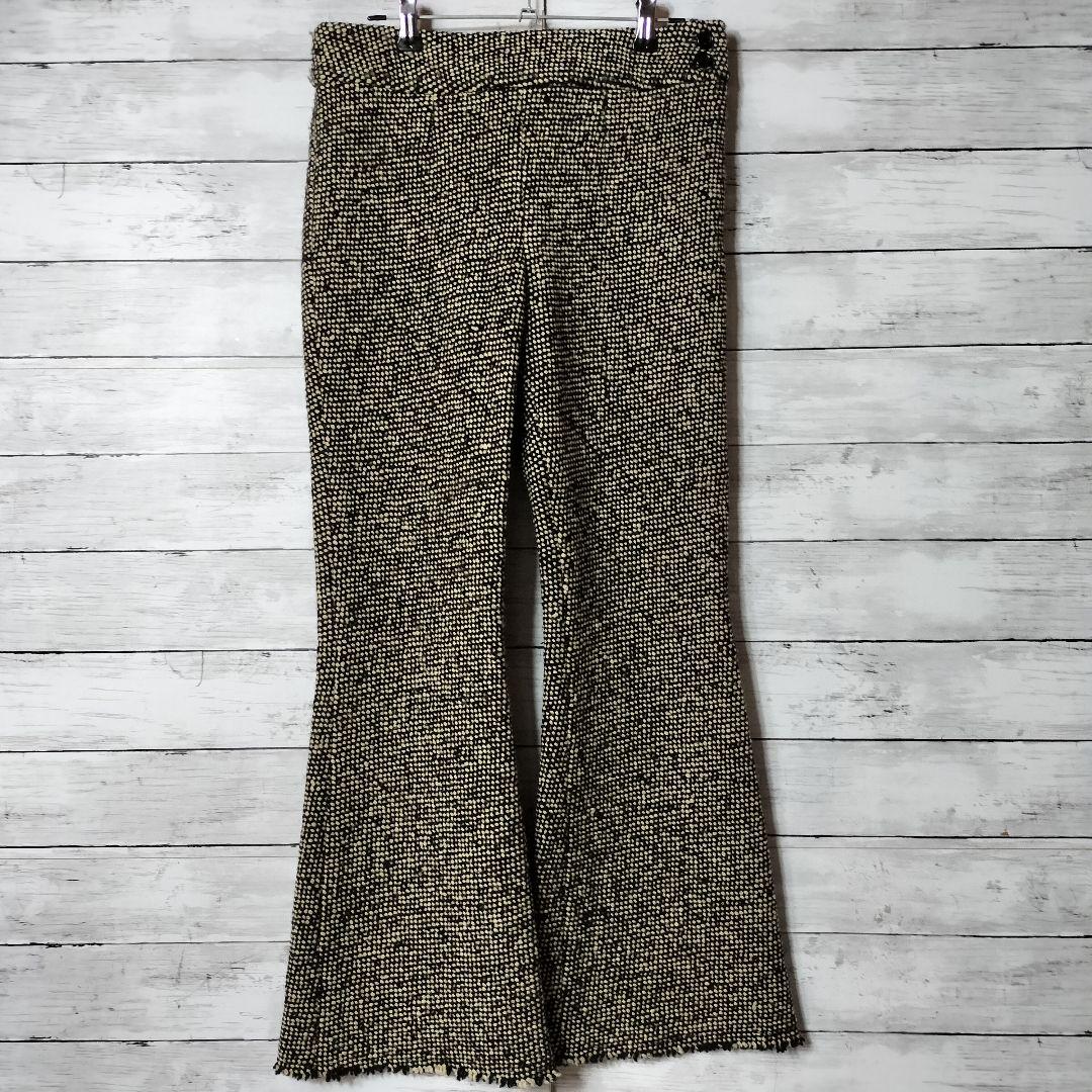 トリココムデギャルソン ツイード生地 フレアパンツ ブーツカット ウール毛