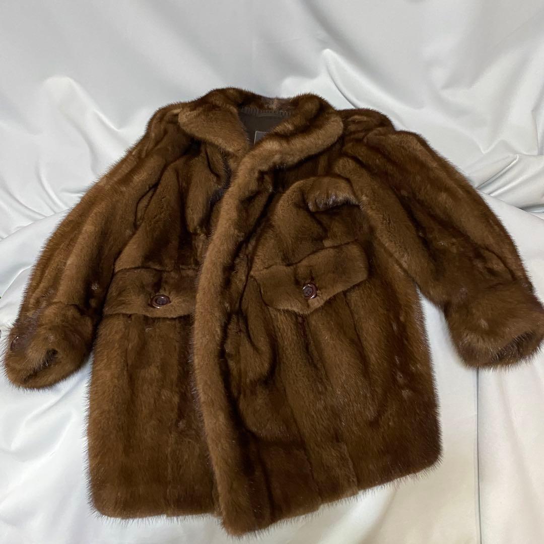 エンバ　EMBA ルナレインミンクファーコート ミドル 毛皮 ブラウン