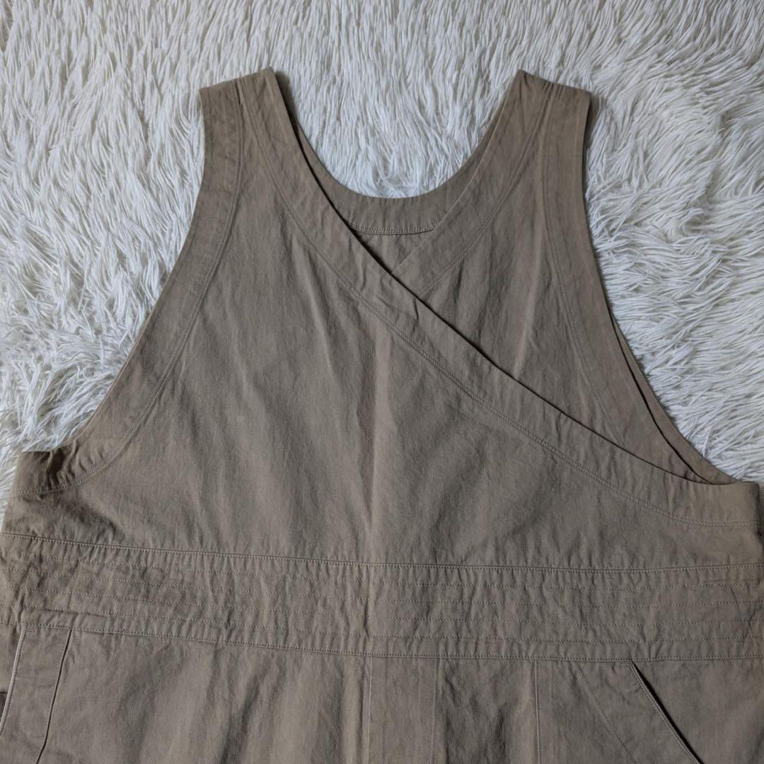 快晴堂　Girl's・高密度ツイル/カシュクールサロペットパンツ　製品洗い加工