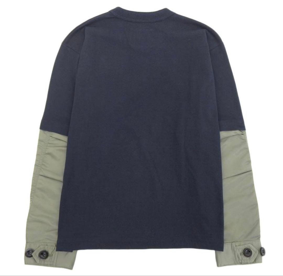 トップス sacai Nylon Twill Mix L/S T-Shirt