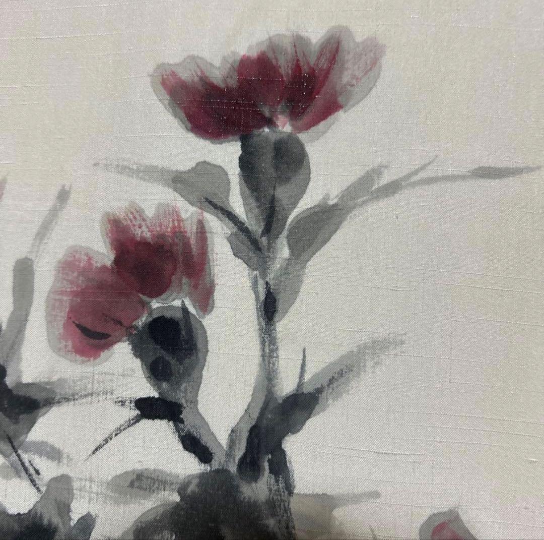 未使用近い　単衣　生紬　小紋　フルセット　4点　作家帯付き　161/67.5