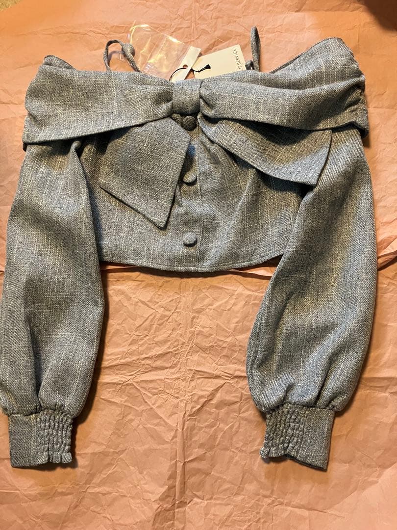 タグ付き】　リボンオフショルロングスリーブトップス　リップサービス