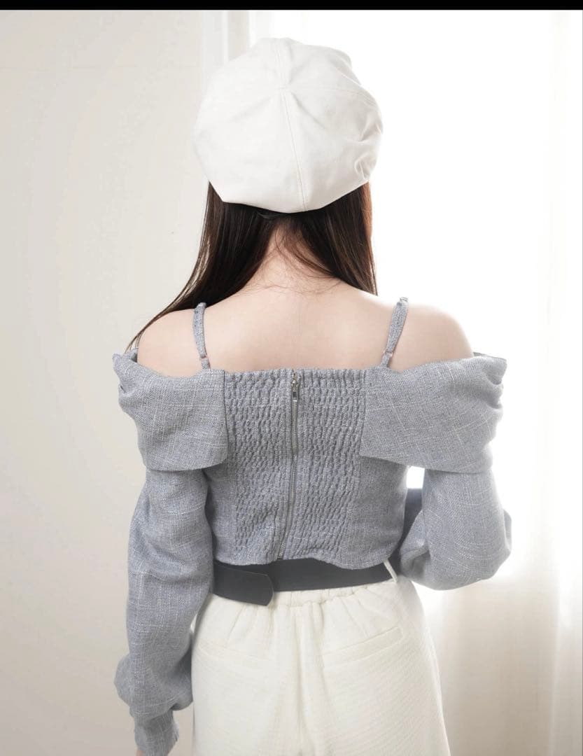 タグ付き】　リボンオフショルロングスリーブトップス　リップサービス