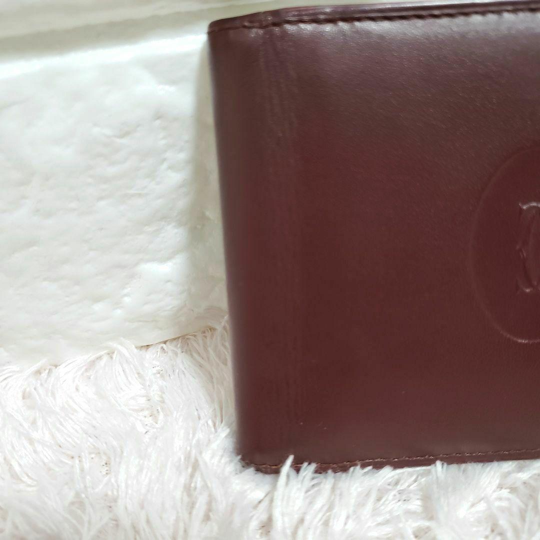 Cartier マネークリップ 二つ折りカードケース マストライン ボルドー