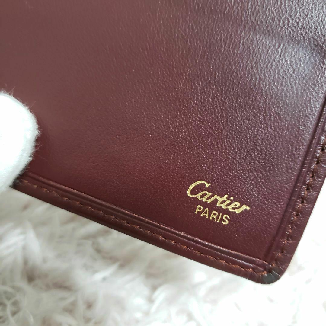 Cartier マネークリップ 二つ折りカードケース マストライン ボルドー