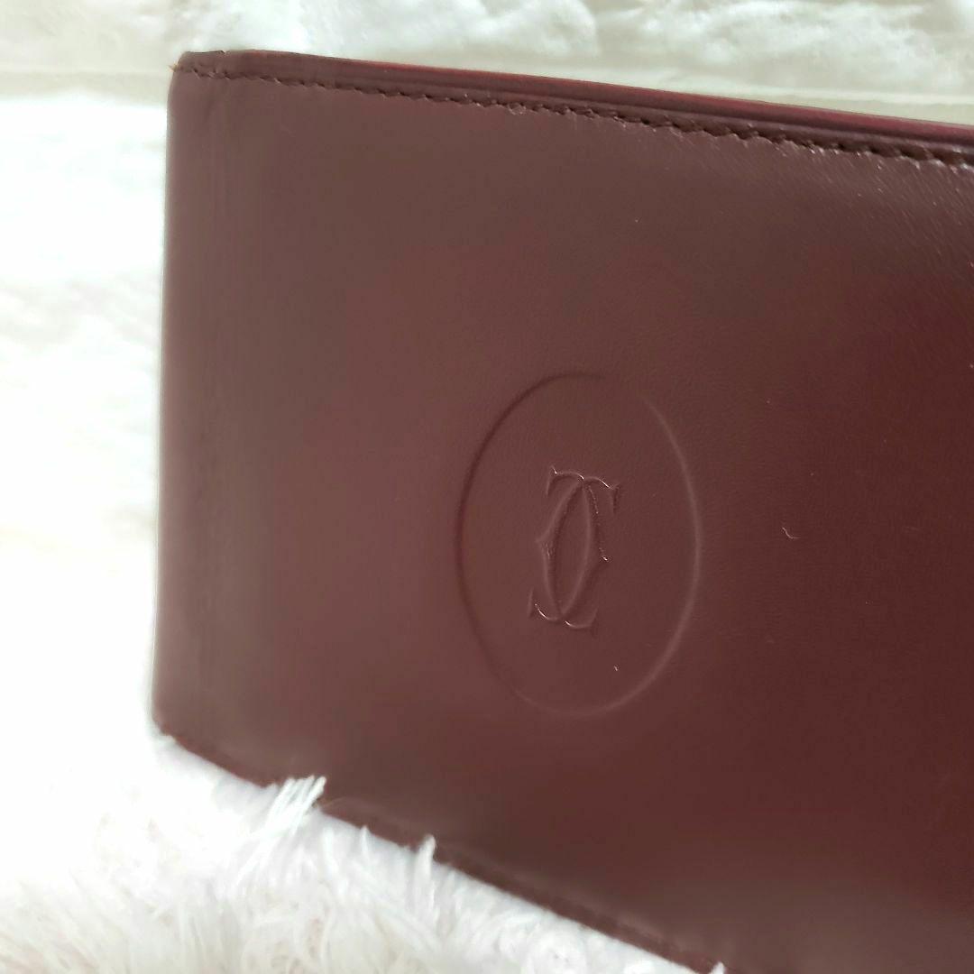 Cartier マネークリップ 二つ折りカードケース マストライン ボルドー