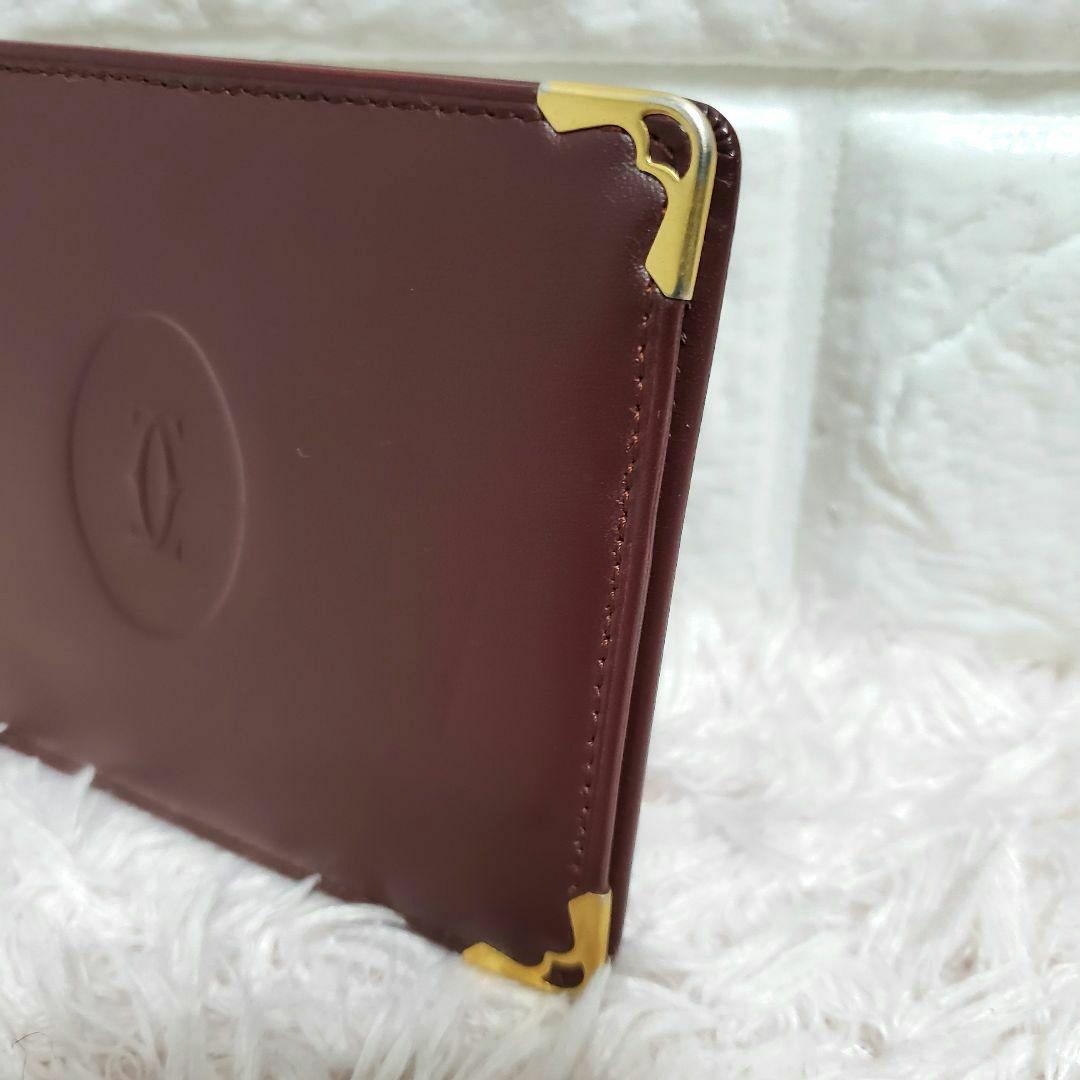 Cartier マネークリップ 二つ折りカードケース マストライン ボルドー
