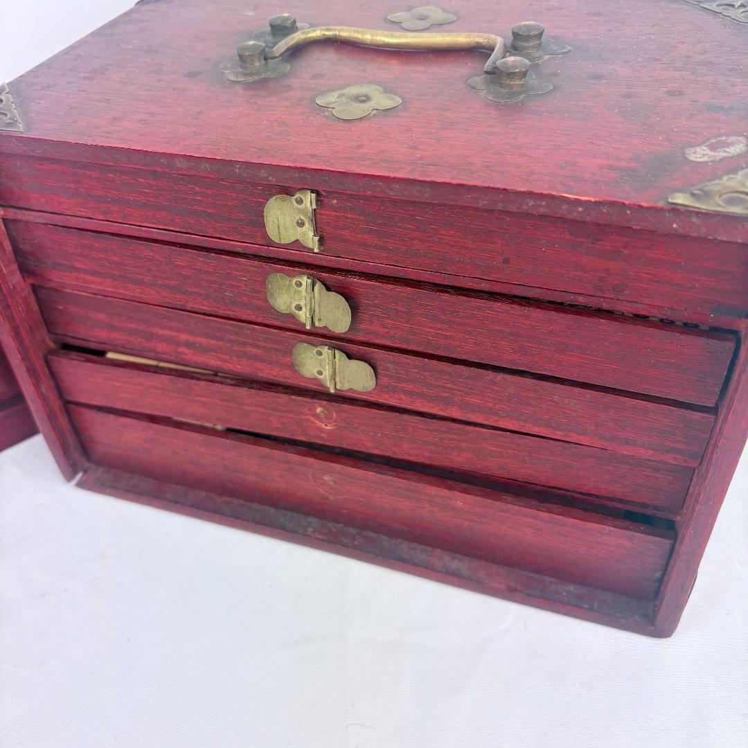 麻雀牌 アンティーク 中国 麻雀セット 木製箱付 雀牌 ドラ表示棒多数