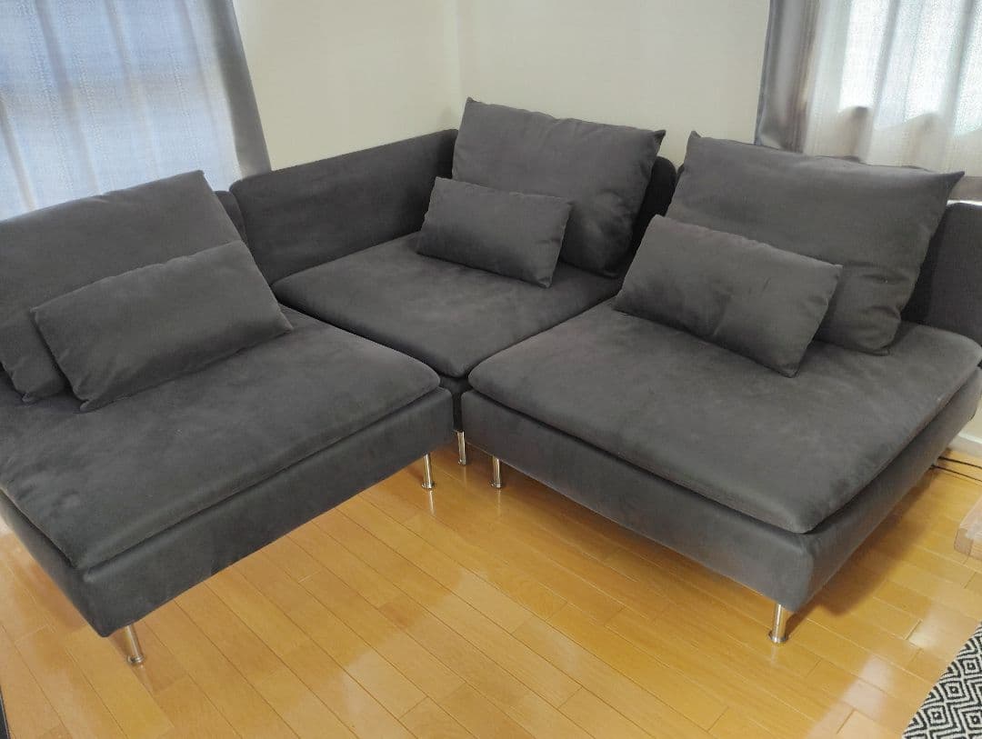 IKEA イケアソーデルハムン ソファ 1人掛け サムスタダークグレー②