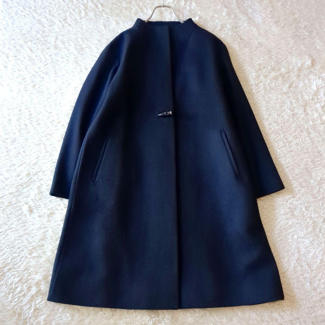 スキャパ♥大きいサイズ42 ウールコート◆トグル　Aライン　ネイビー　ゆったり