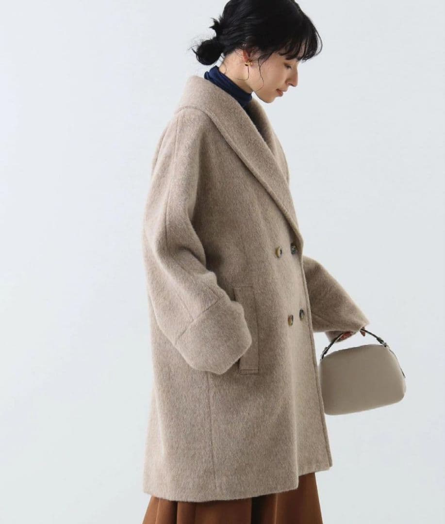 【Demi-Luxe BEAMS】サイズ36 シャギー ショールカラー コート