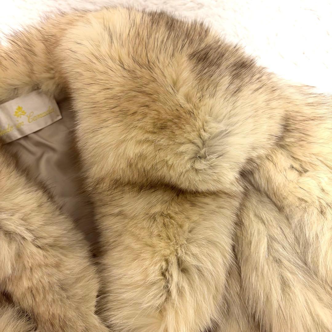 毛皮　ブルーフォックス　ファー　コート　ボリューミー