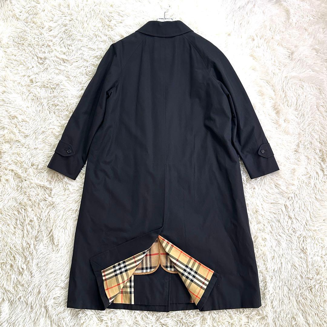 未使用級✨バーバリー ステンカラーコート ノバチェック ライナー付き 黒 9AR