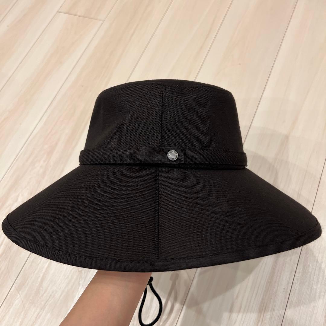 サンバリア100 ウィンドハット　ブラック　Lサイズ　紐付き