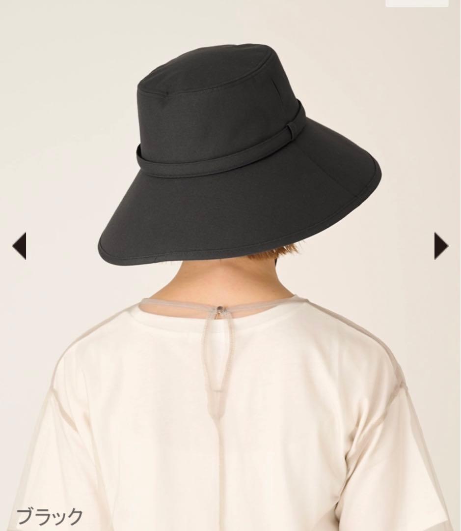 サンバリア100 ウィンドハット　ブラック　Lサイズ　紐付き