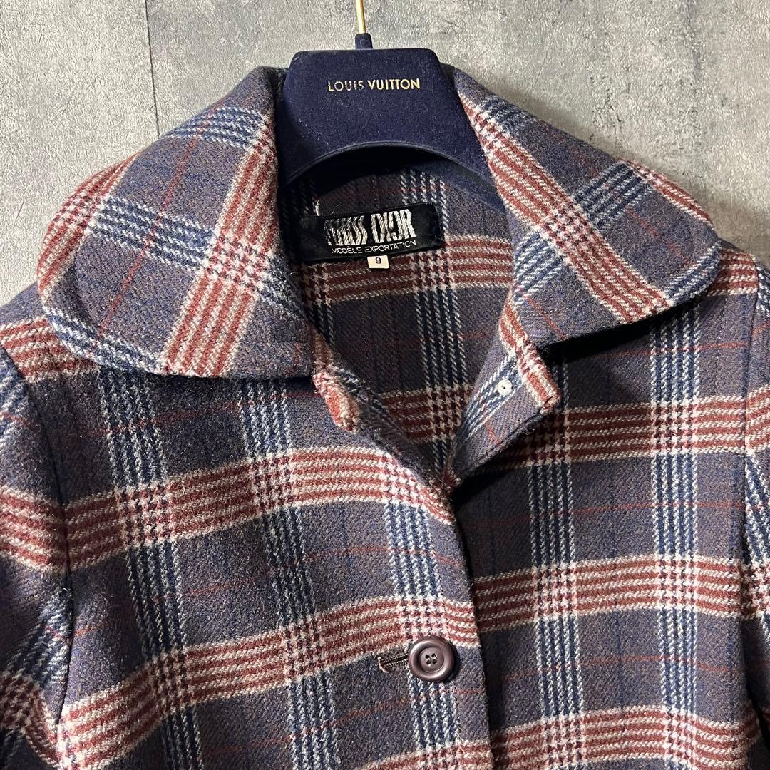 MISS DIOR（ミスディオール）の上質なチェック柄ウールコート　9号