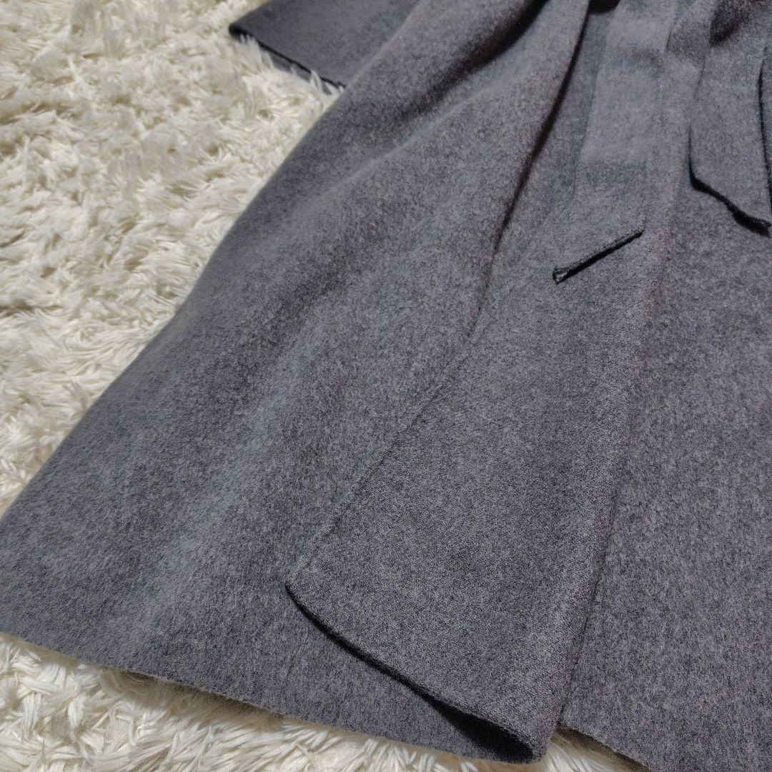 【マキシ♡定価4万】ノークバイザライン　リバーウールコート　ベルテッド　グレー