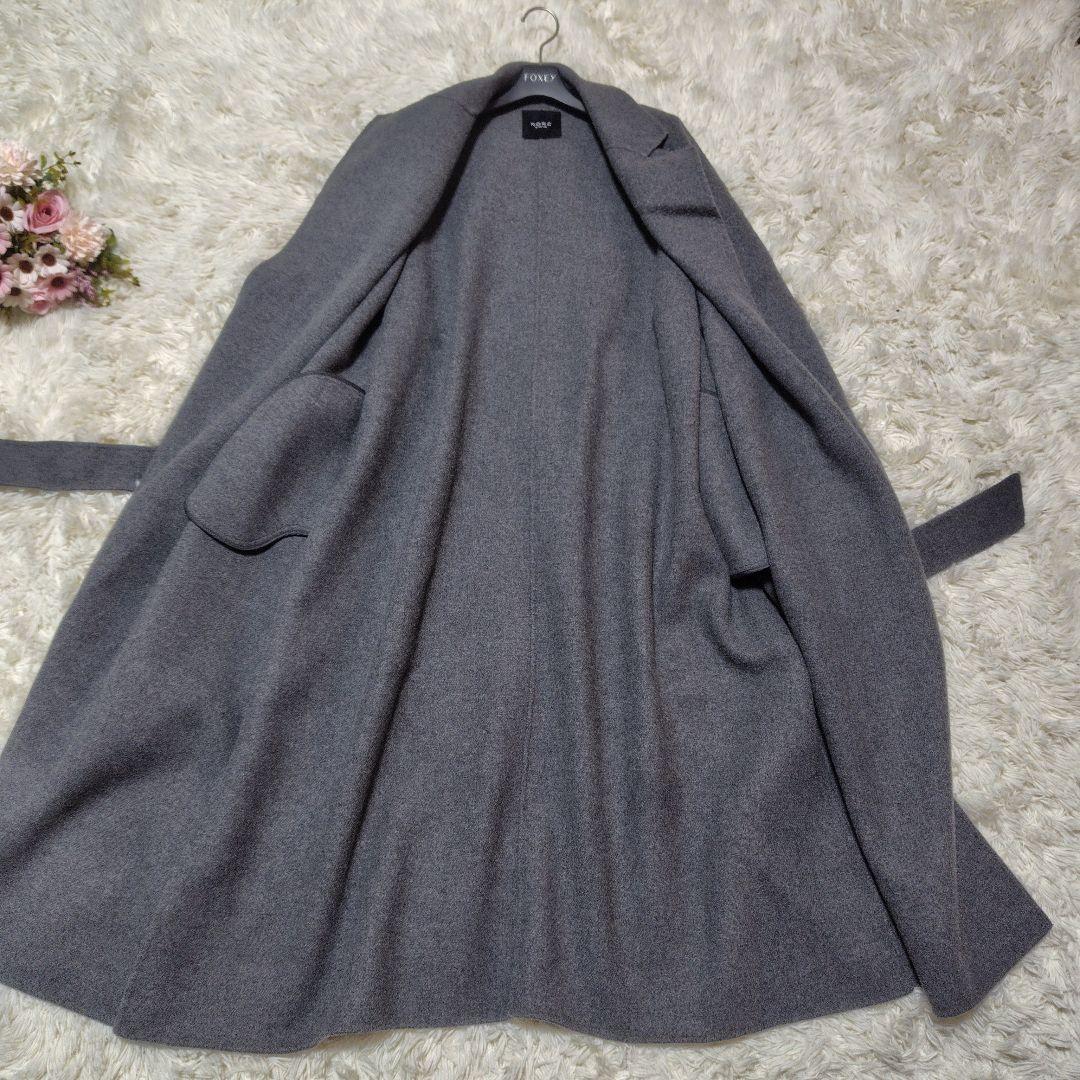 【マキシ♡定価4万】ノークバイザライン　リバーウールコート　ベルテッド　グレー