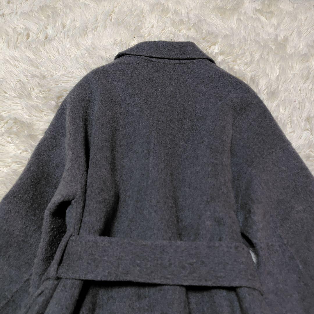 【マキシ♡定価4万】ノークバイザライン　リバーウールコート　ベルテッド　グレー