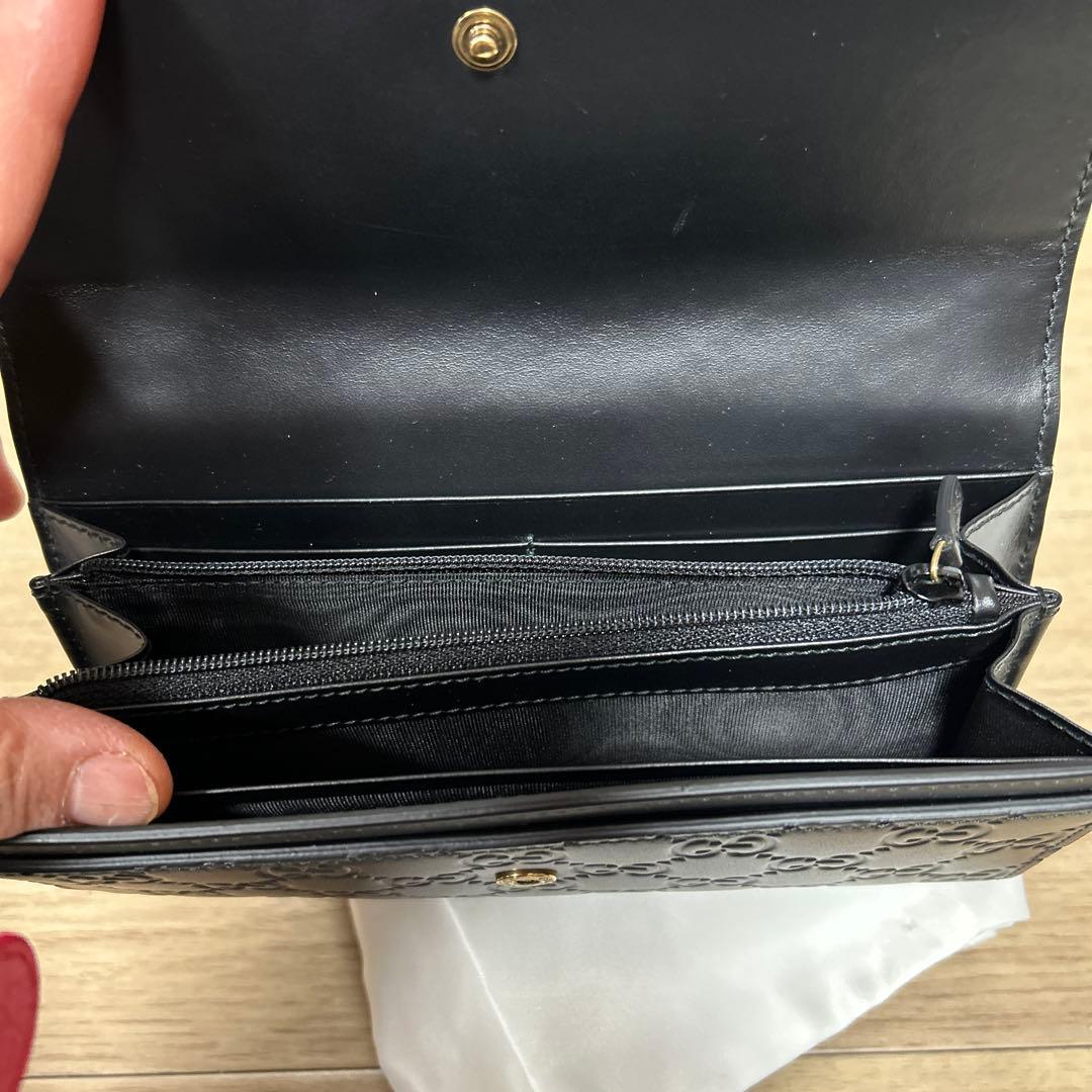 GUCCI シマレザー　長財布