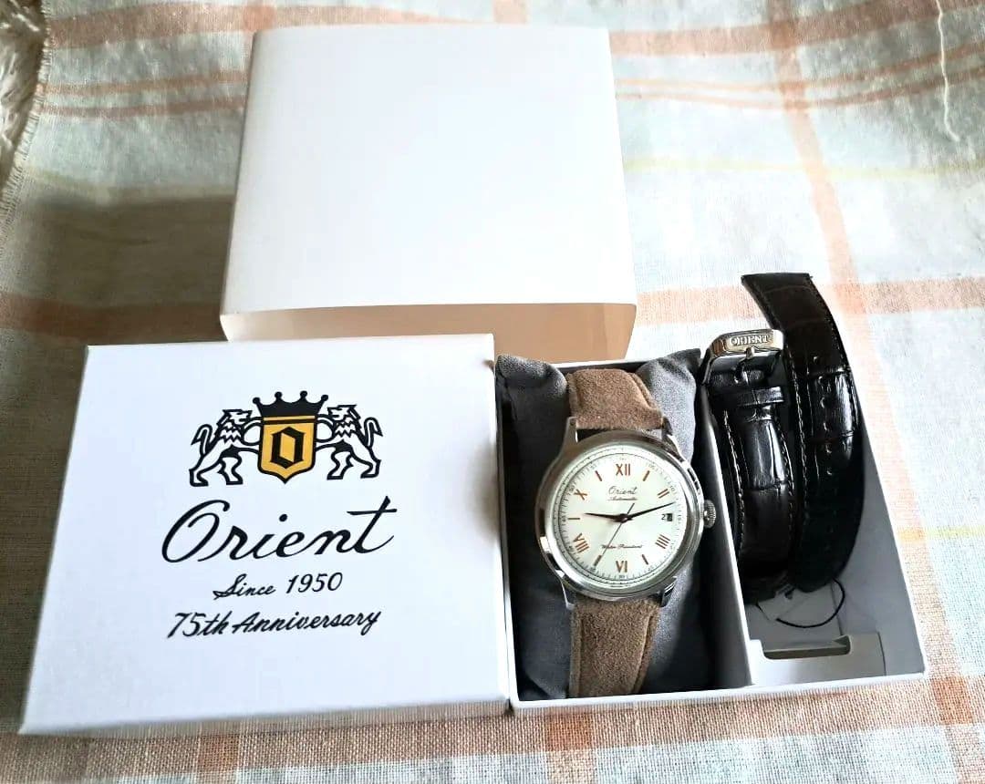 美品 Orient オリエント 自動巻き腕時計 75周年記念モデル