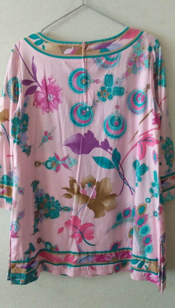 LEONARD フラワープリント 五分袖チュニック