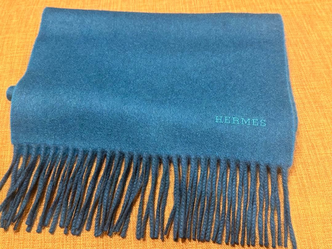 12/23迄★エルメス【カシミヤ】ダブルフェイスマフラー新品フリッソン加工