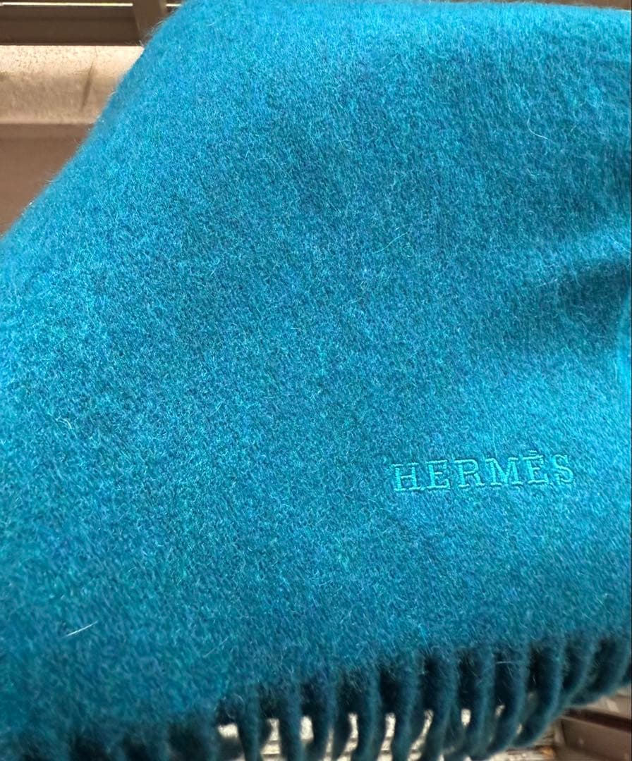 12/23迄★エルメス【カシミヤ】ダブルフェイスマフラー新品フリッソン加工